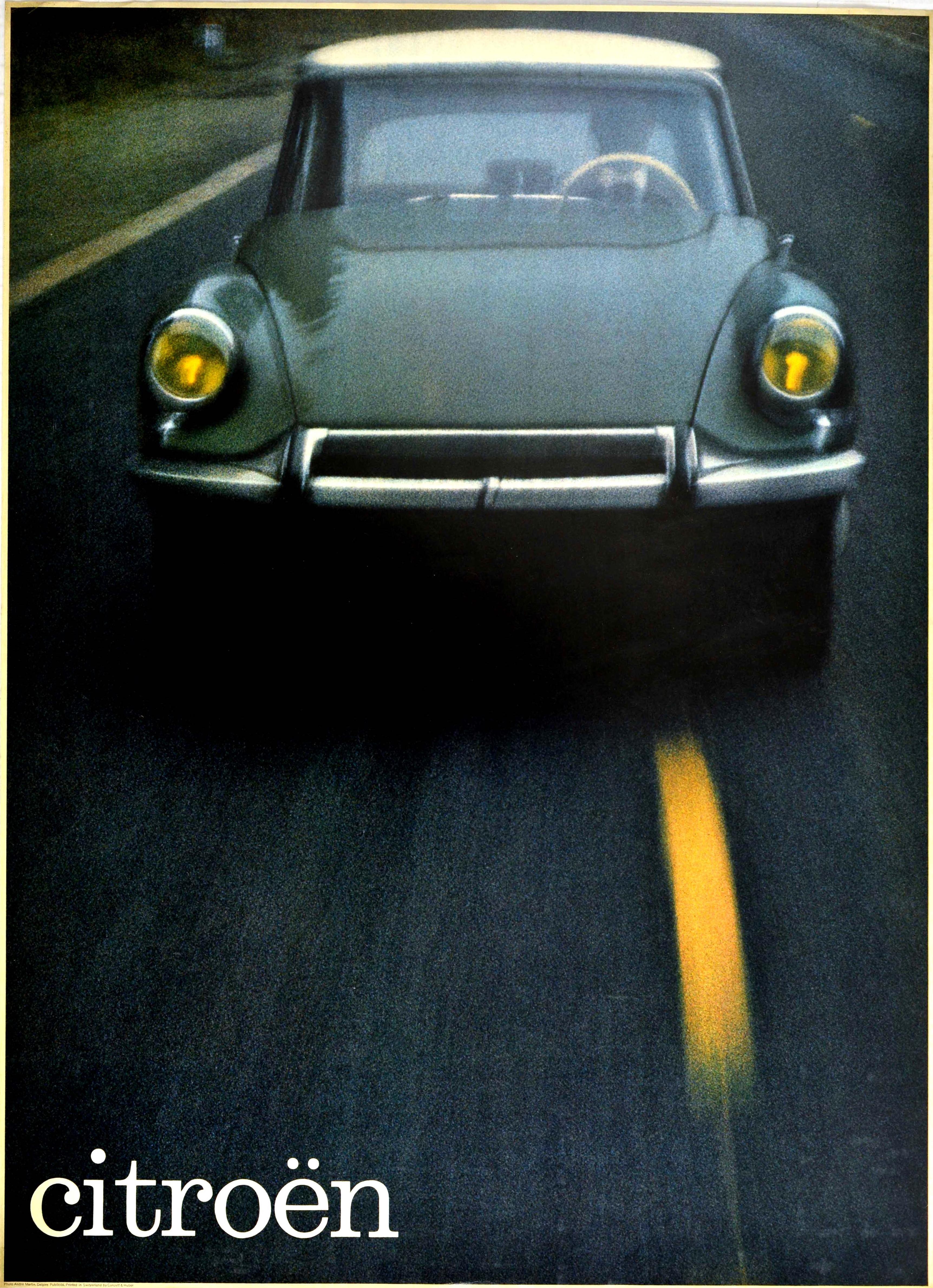 Martin Andre Print - Original Vintage Advertising Poster Citroen DS On The Road Car Design Photograph