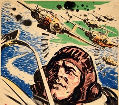 Original Vintage Poster Liberate Dutch East Indies Indie Bevrijden WWII Pilot
