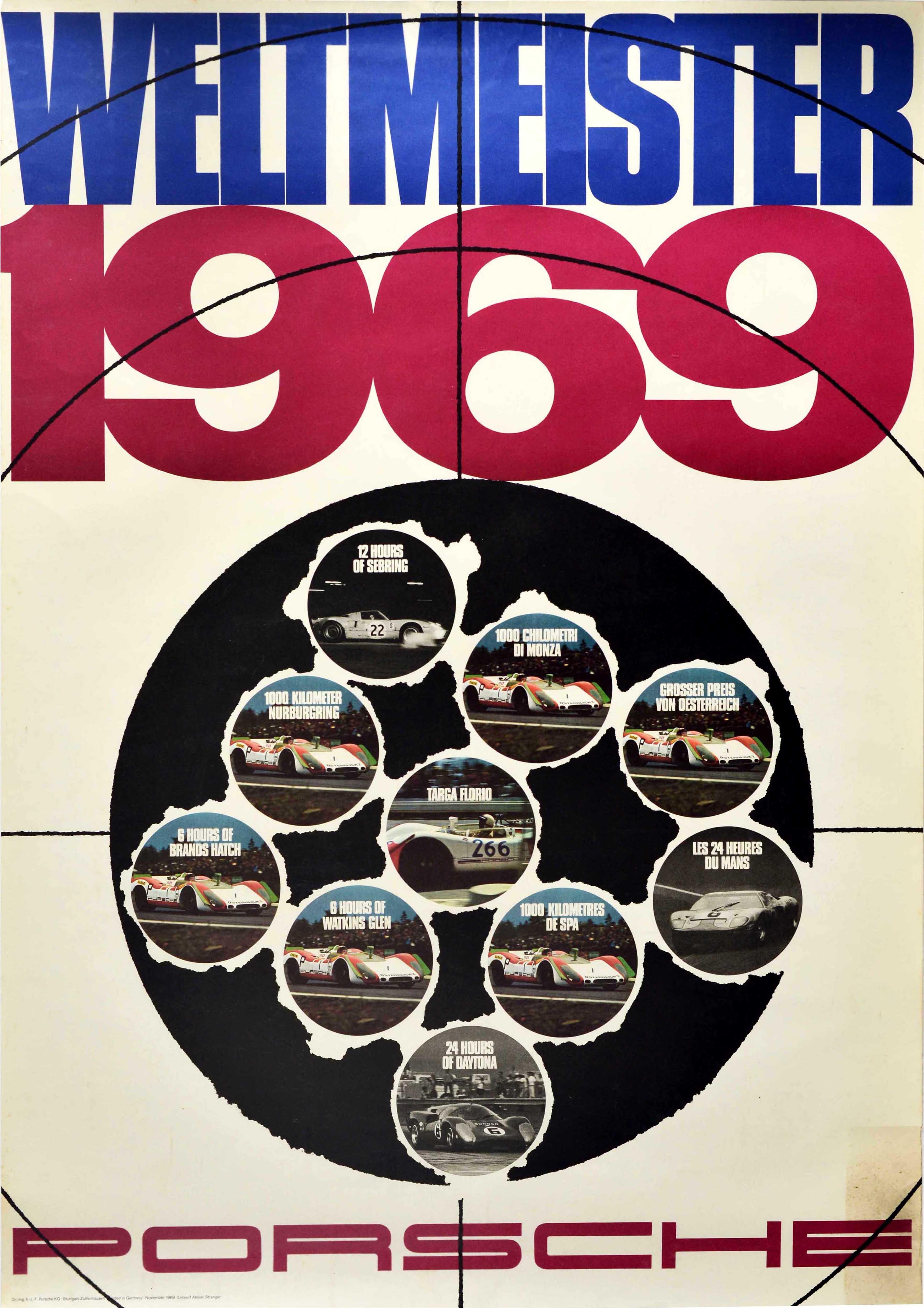1978 Original Vintage selten Porsche Rennen Plakat "Porsche Cup 78" 