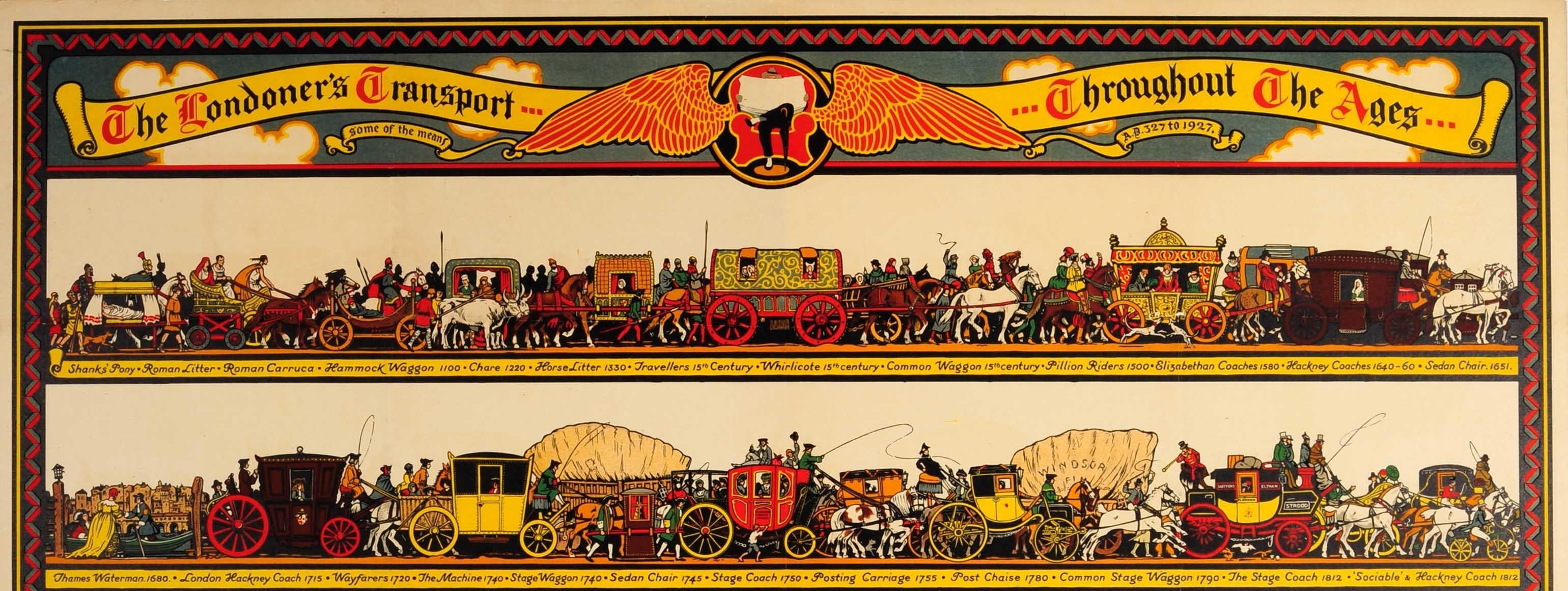 Vintage-U-Bahn-Poster „The Londoner's Transport Throughout The Ages“ – Print von Richard T. Cooper 
