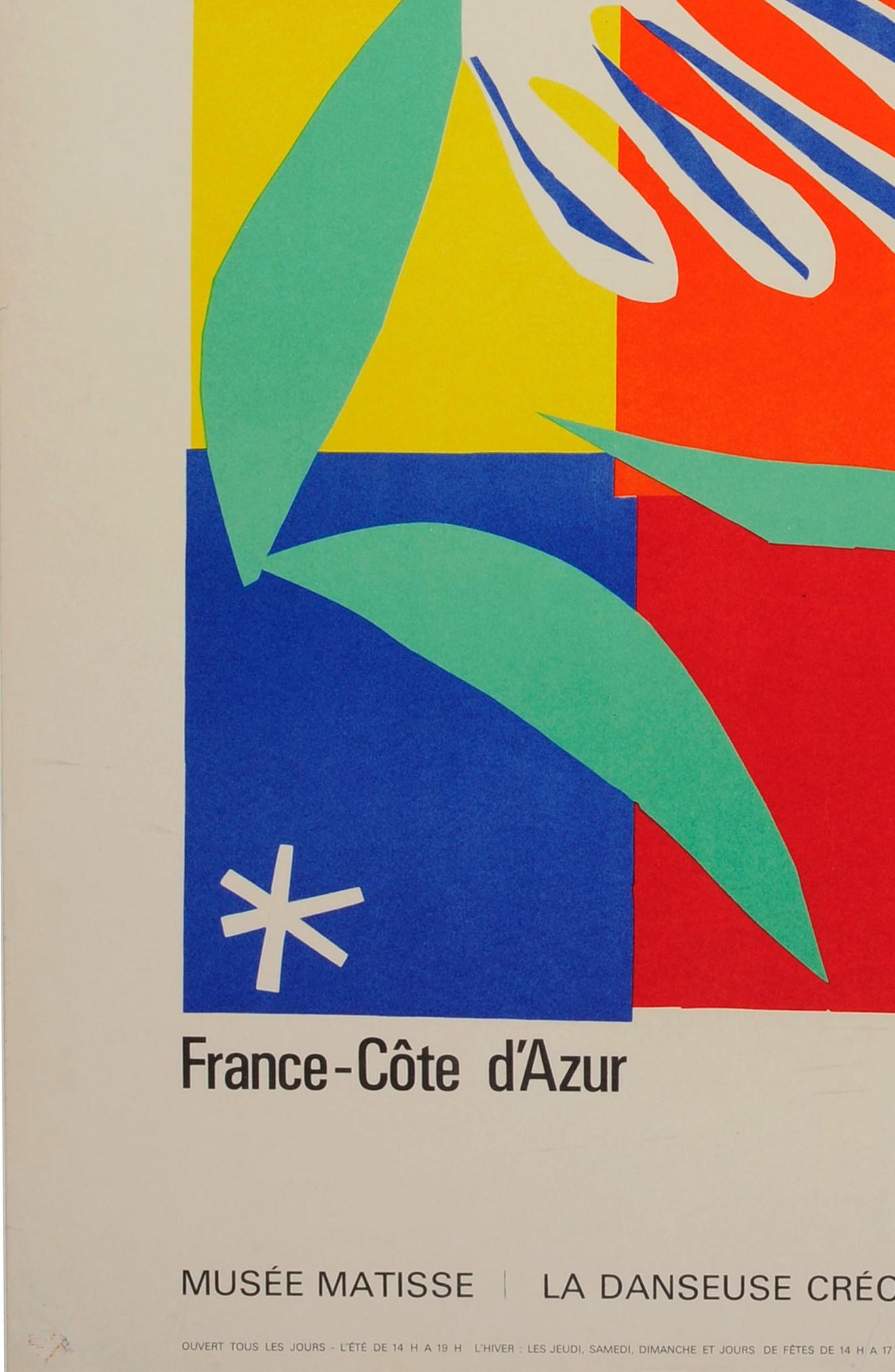 Original Vintage Nice Cote D'Azur Travel Poster La Danseuse Creole Musee Matisse - Beige Print by Henri Matisse