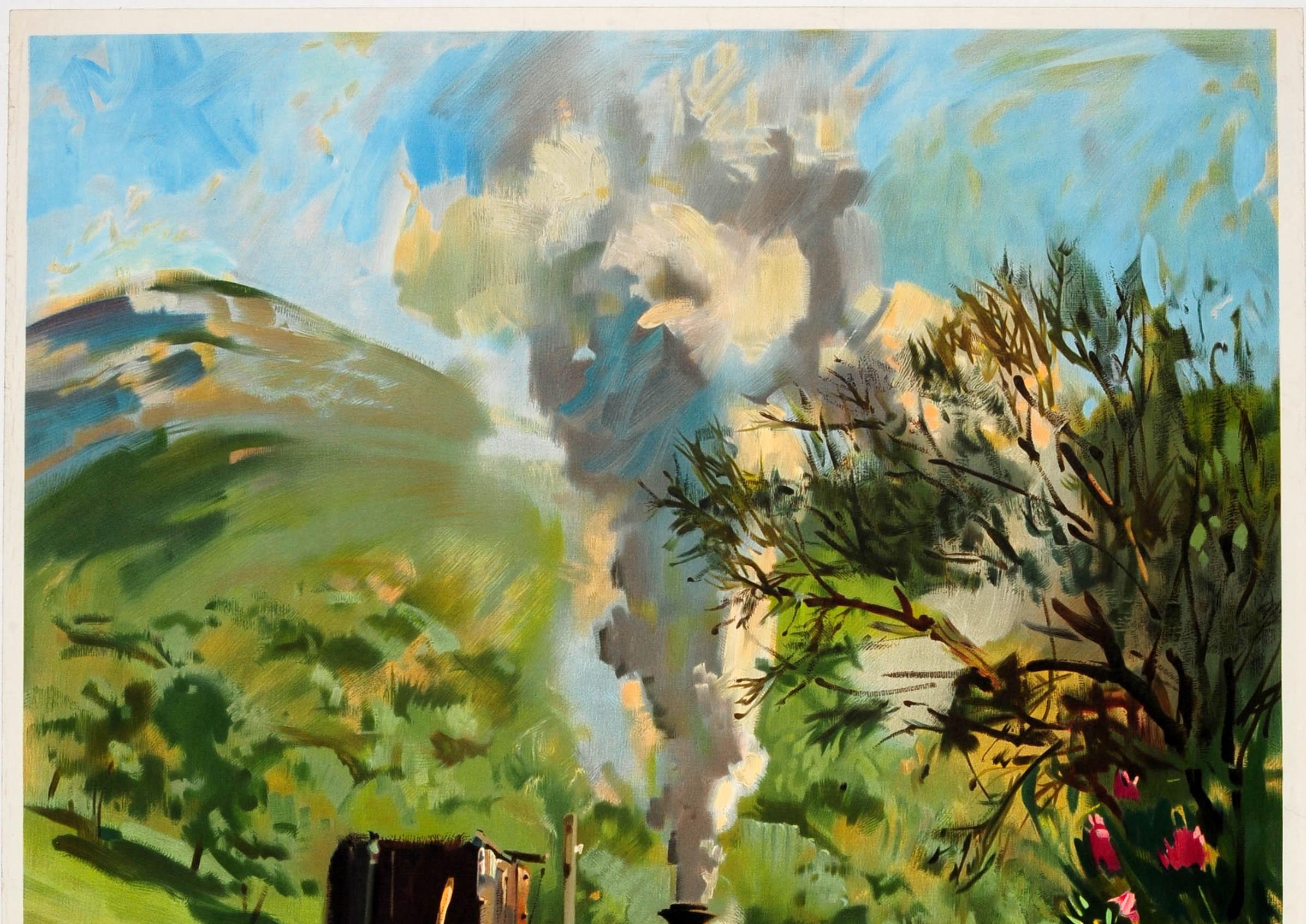 Terence Tenison Cuneo Original Vintage Steam Train Poster Dolgoch