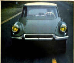 Original Vintage Advertising Poster Citroen DS On The Road Car Design Photograph