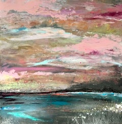 Pink Sky Dreaming Original, mixed media, personally signed acrylic paint Signed 