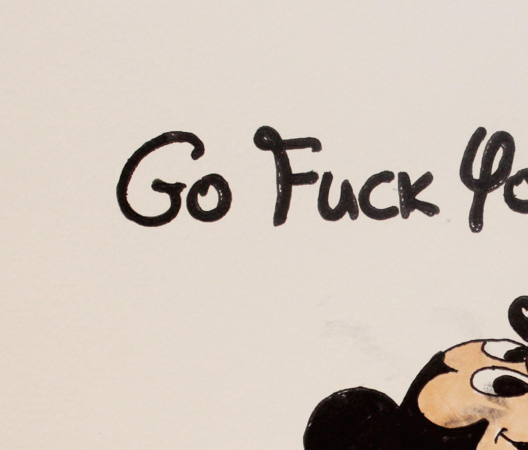 Tal Booker - Go Fuck Yourself Original Pen Color color pencil on paper