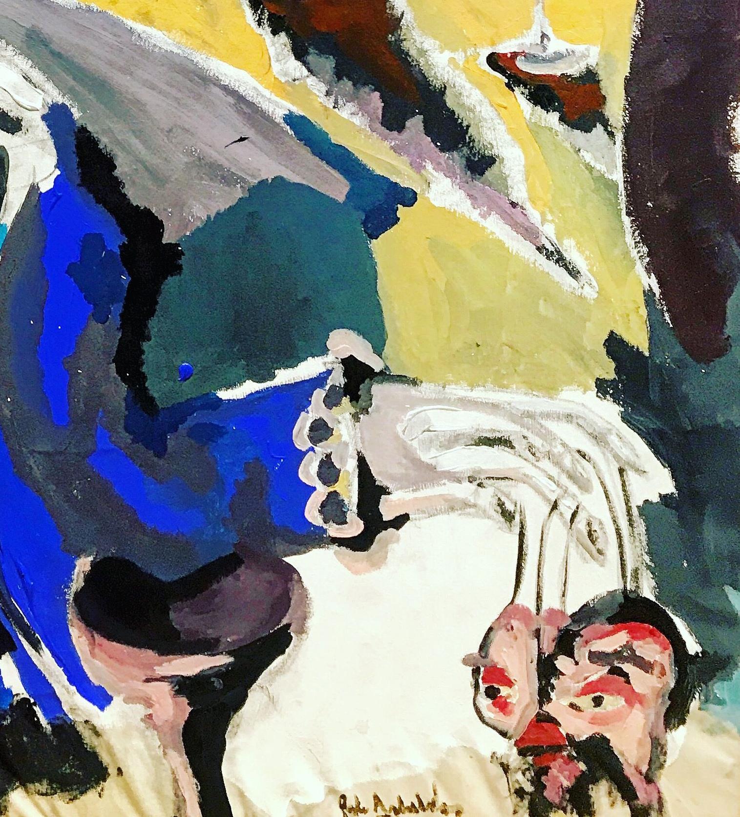 Je suis le clown qui rire, pas pour pleurer Original mixed media expression abstraite en vente 1