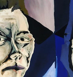 Obica in retrospective Original Mixed media oil canvas abstract expressionism