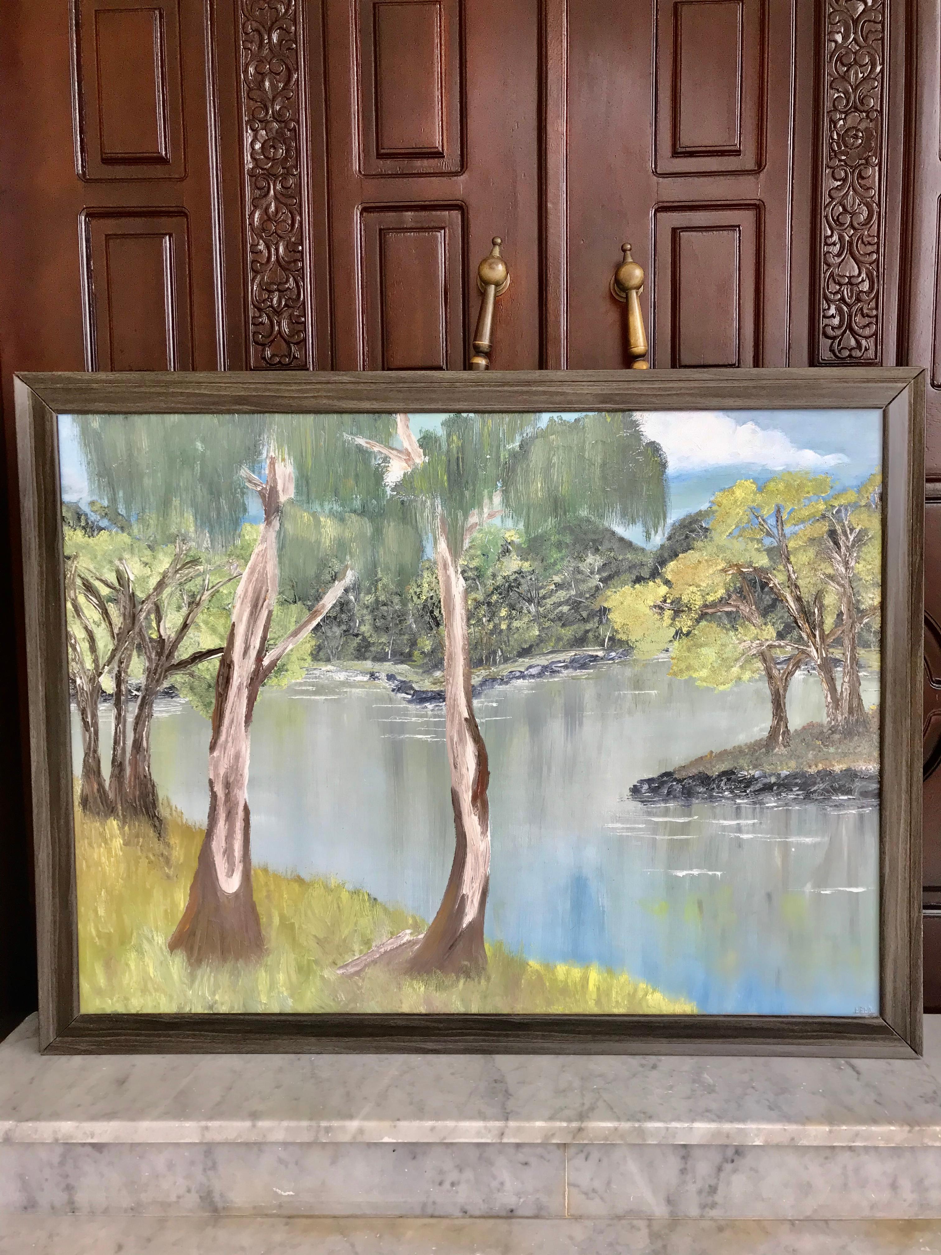 Landscape Canvas Oil Paint Personally signed by the artist  - Contemporary Art by Heba Art