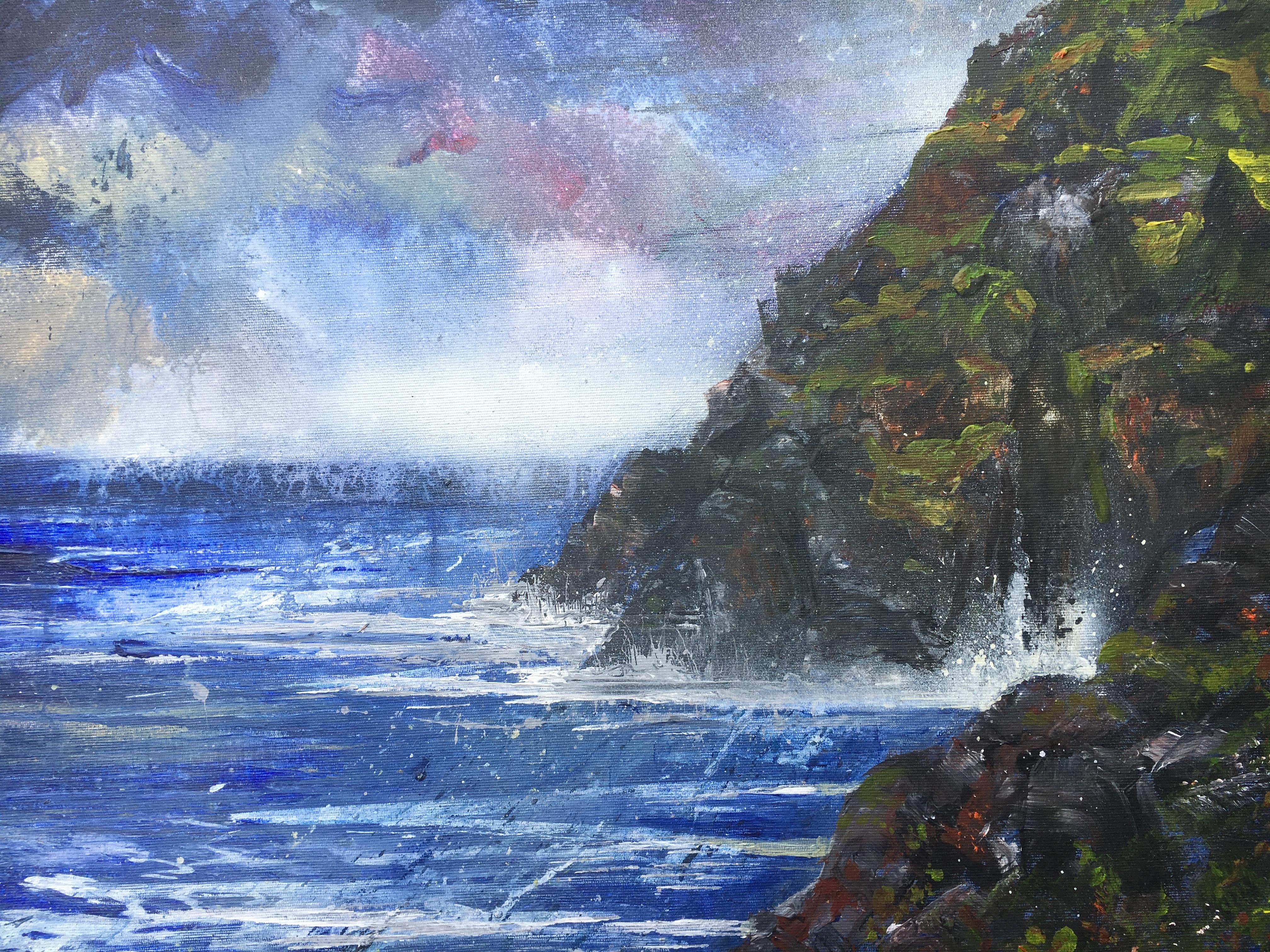 Botallack Cliffs - Acrylic painting on canvas  - Painting by Ben Dennett