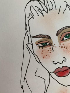 Freckles Abstract Female Drawing