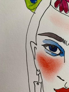 Kahlo Karen Abstract Female Drawing Series water colour