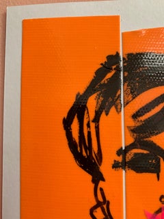 Orange Abstract Female Drawing Series water colour