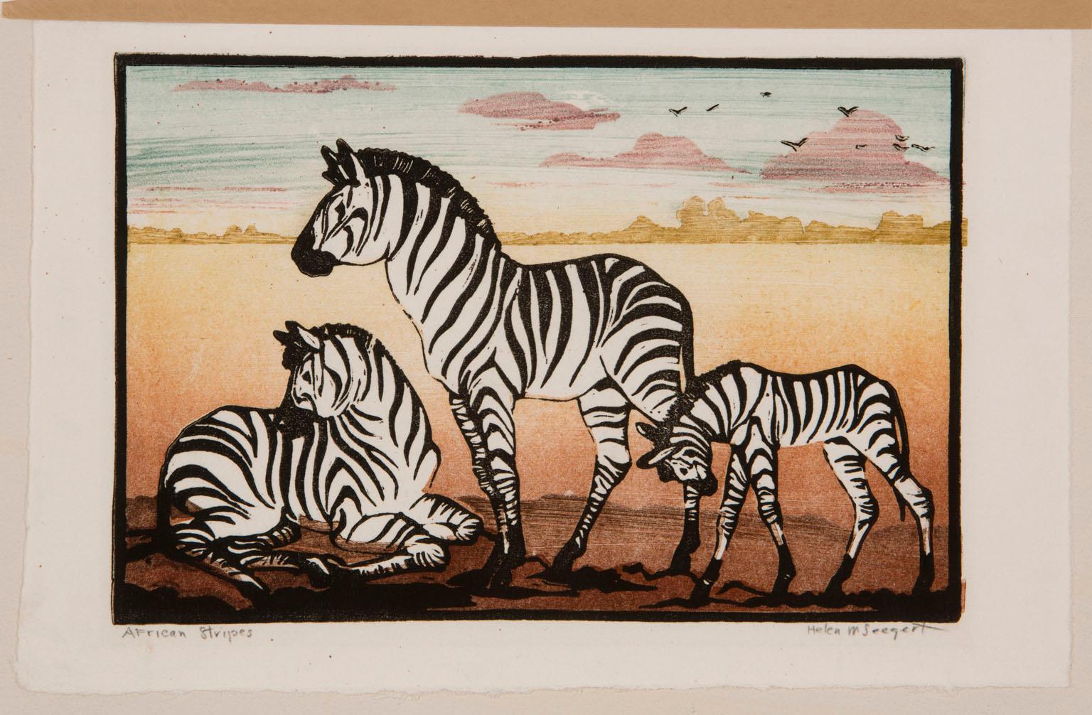 African Stripes - Print by Helen M. Seegert