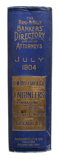 Antique The Bankers' Directory and List of Attorneys "Blue Book."  July, 1904, Edition.