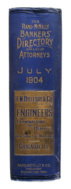 Antique The Bankers' Directory and List of Attorneys "Blue Book."  July, 1904, Edition. 