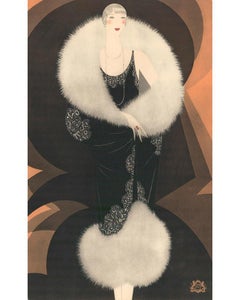 Revillon Freres: Woman in black fur cape.