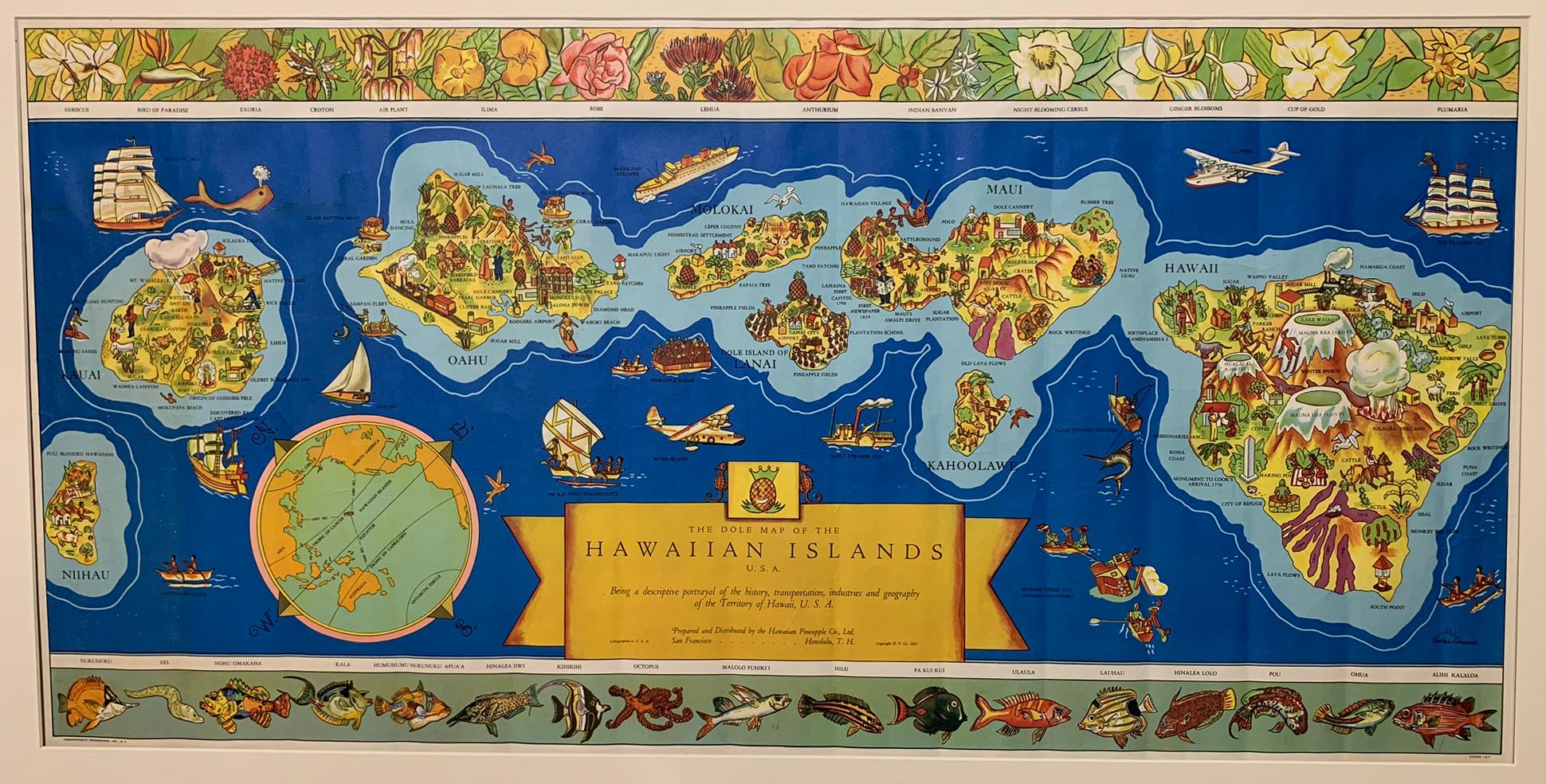 The Dole Map of the Hawaiian Islands – Print von Parker Edwards