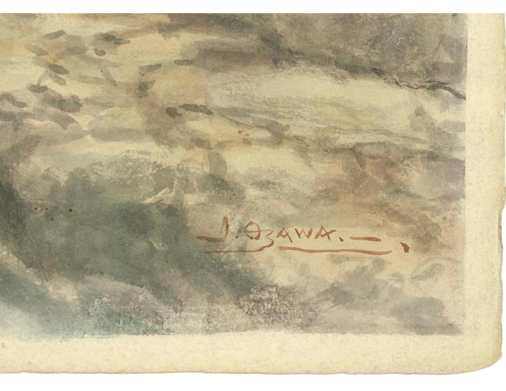 Ozawa, J.
Une rivière en automne.
Japon, vers 1920-30.
Aquarelle.