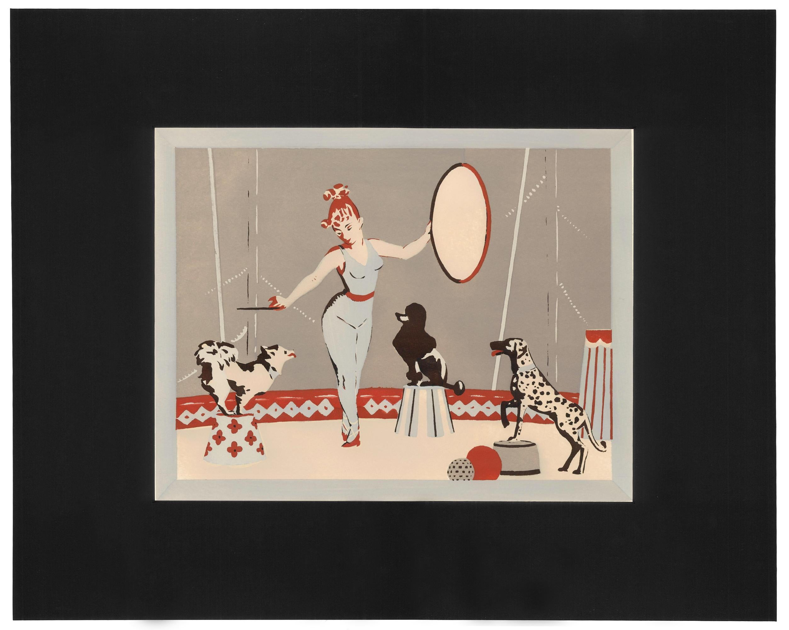 Chien Circus Print - Beige Animal Print par Andrée Ruellan