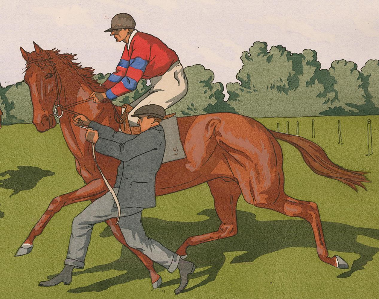 Pferdeszene Nr. 5. (Beige), Animal Print, von Charles Ancelin