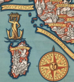 Gastronomisches Italien. Kartenkarte der Haupt-Gastronomischen Spezialitäten der Regionen