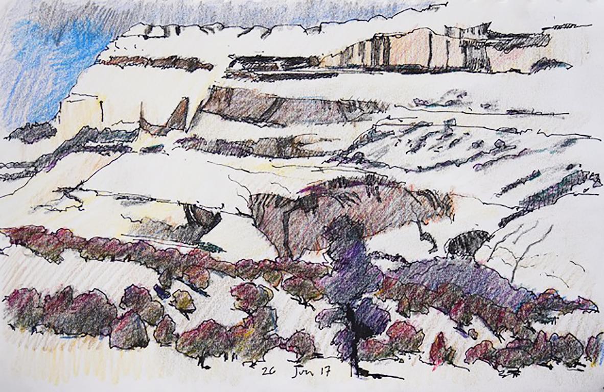 Andy Taylor Landscape Art - 26 Jun 17 (pencil, sketch, mesa)