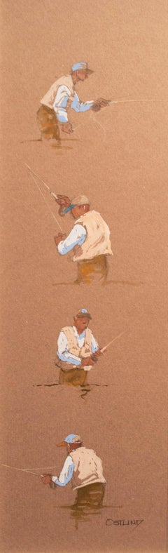 Wishful Fishing (fly fishing, watercolor, next cast)