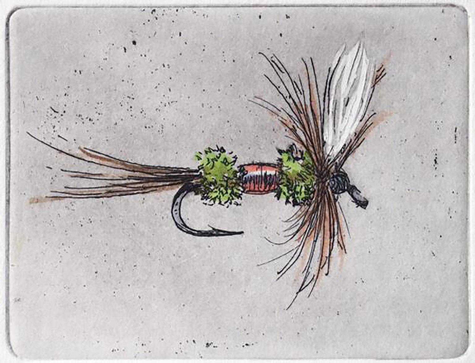 Joel Ostlind Figurative Art - Royally Tied 14/72 (fly, fly fishing, colorful, fish magnet)