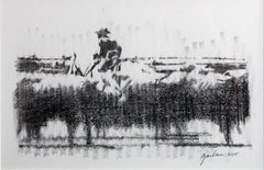 The Cowboy at Work (Study) (Charcoal, cowboy, cattle, round-up)