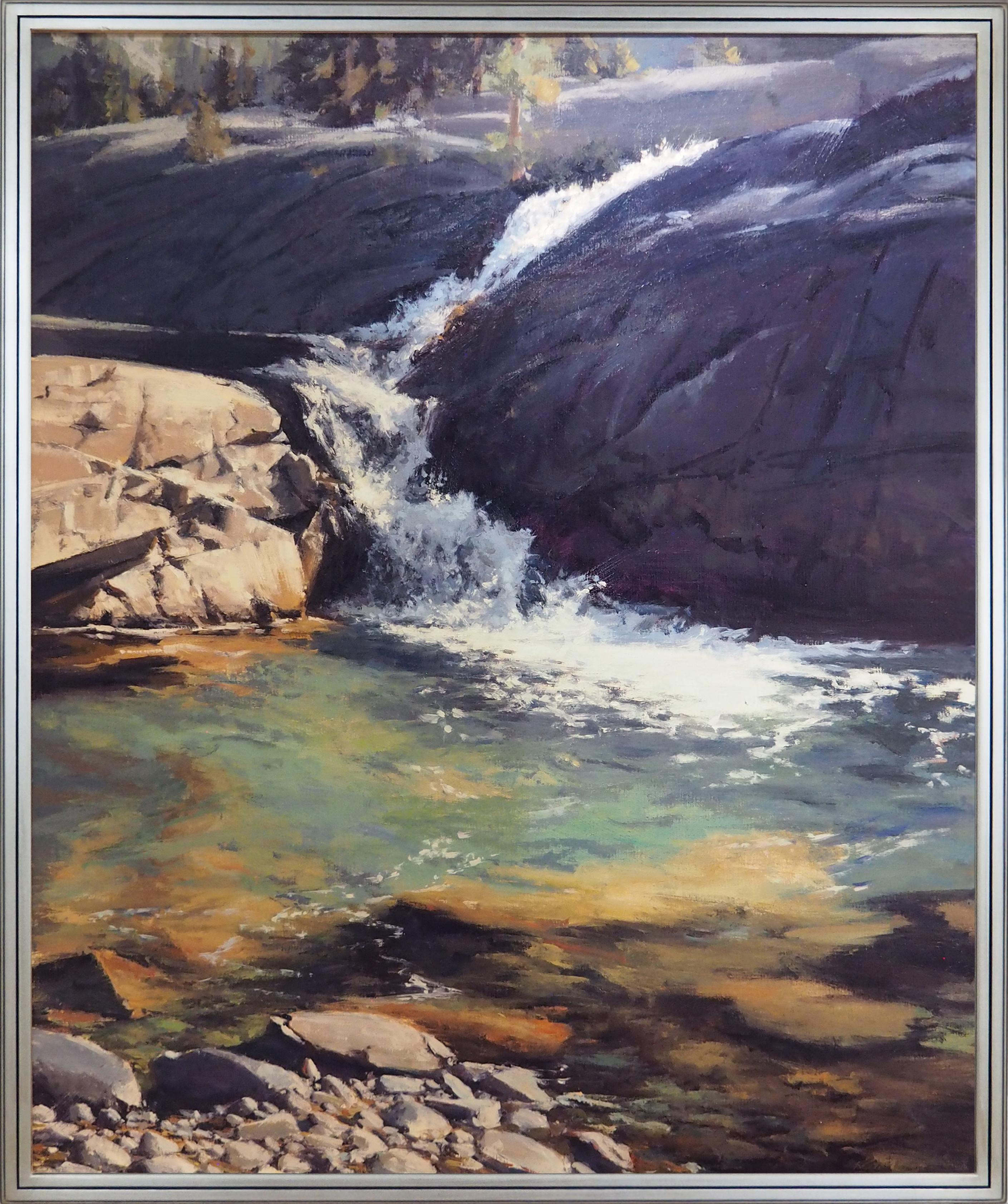 Kate Starling Landscape Painting - High Mountain Falls (Landscape, Colorado, Waterfall, Coors)