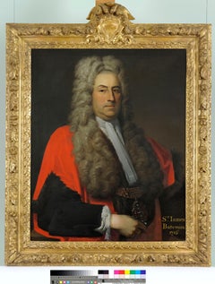 Antique Portrait of Sir James Bateman in his robes as Lord Mayor of London