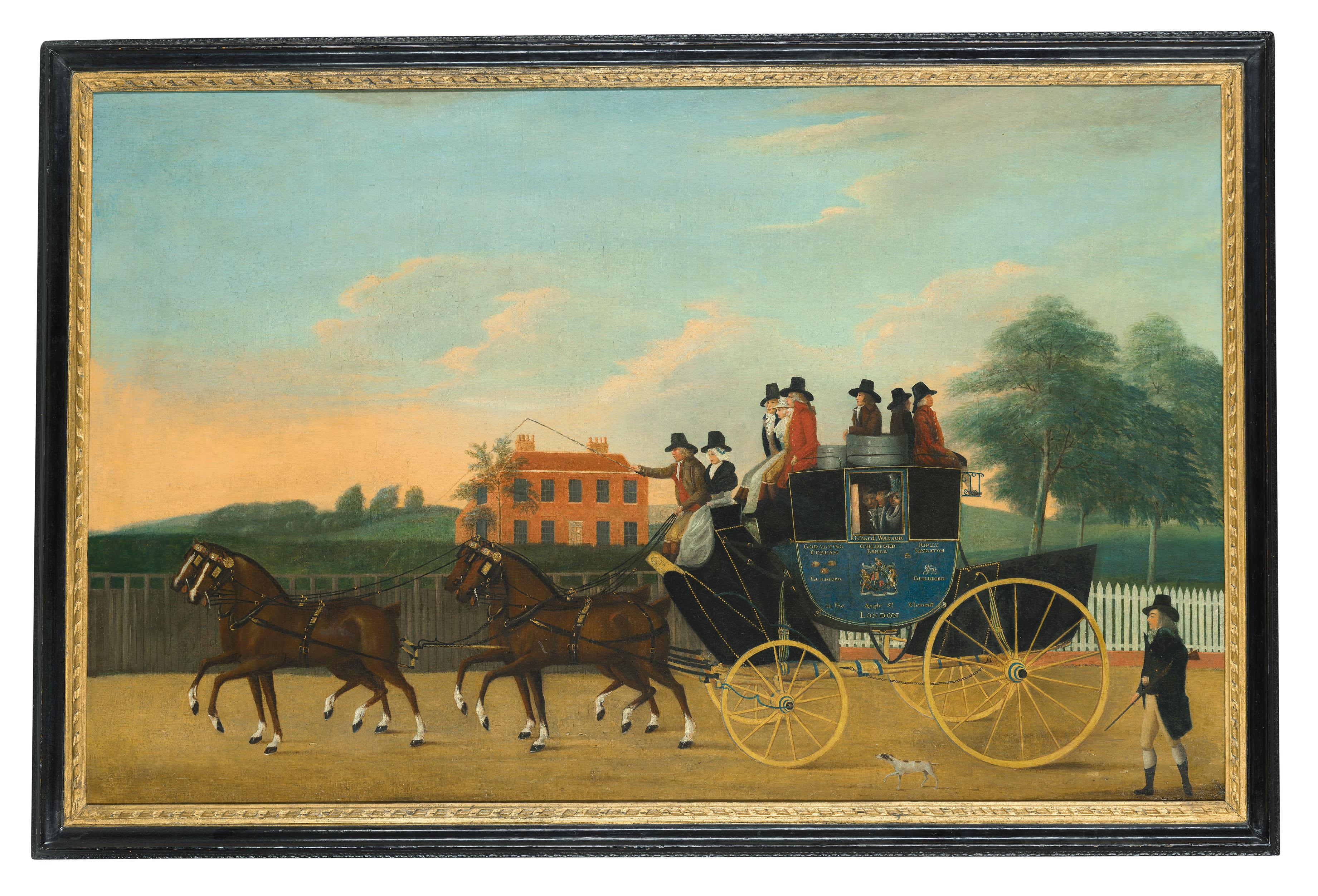 Unknown Animal Painting - Mr Richard Watson's Guildford and Godalming coach