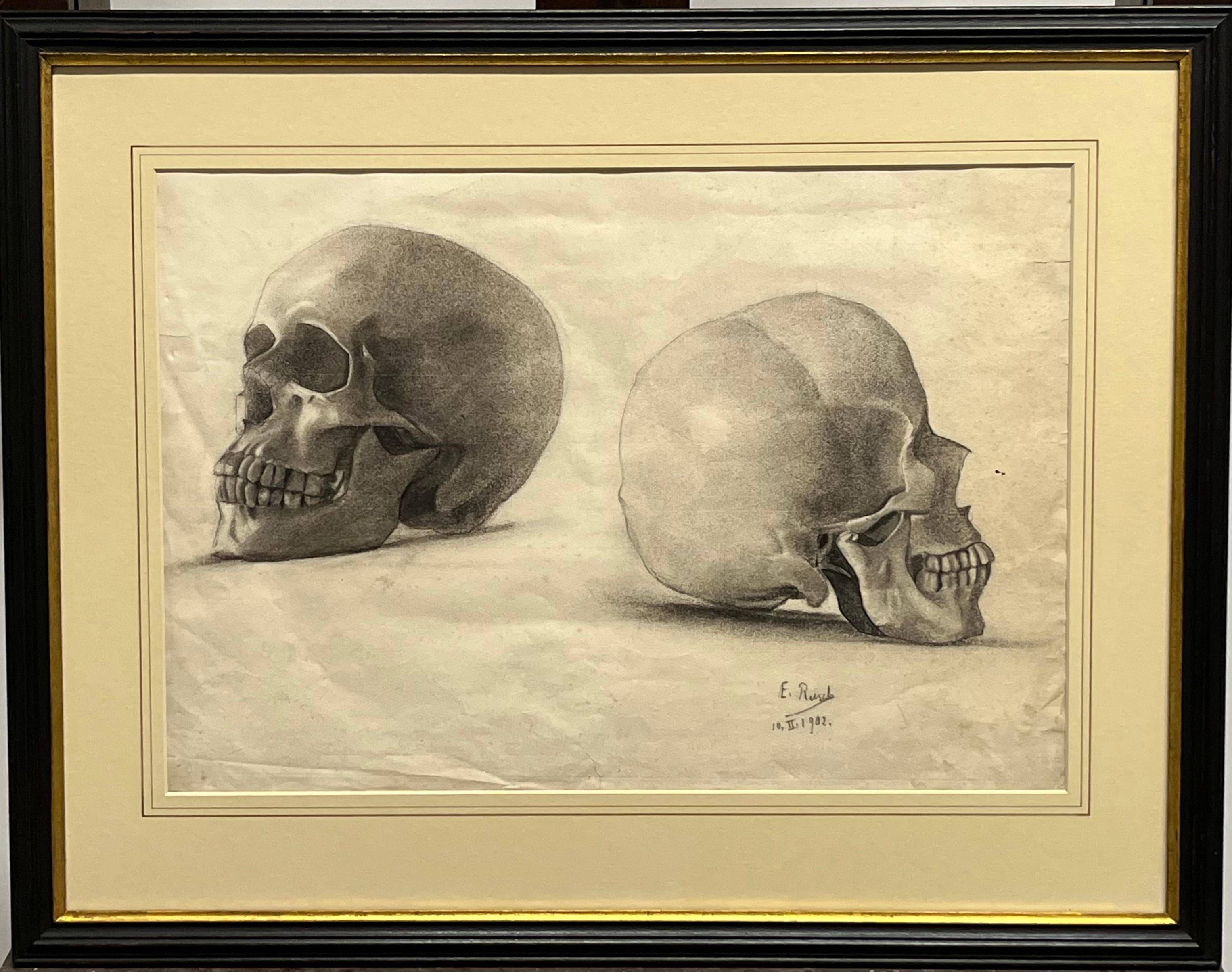 E. Rusch Portrait - Memento mori - A study of a Skull in two positions