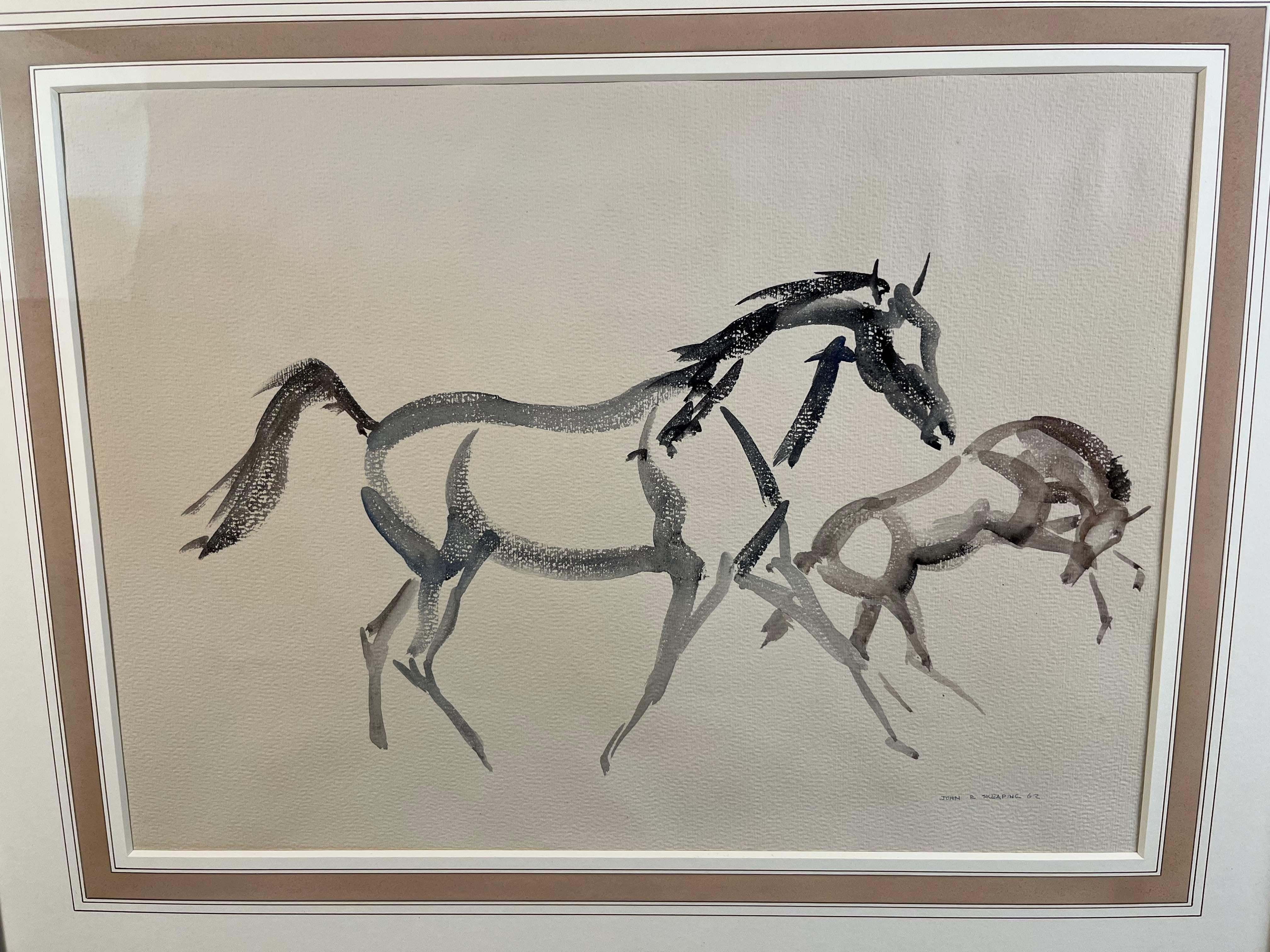 Horses - Mare and foal - Modern Art by John Rattenbury Skeaping