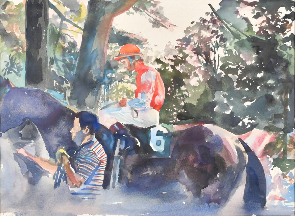 In the Paddock, Saratoga Springs, Jerry Bailey up - Art de Colin Coots