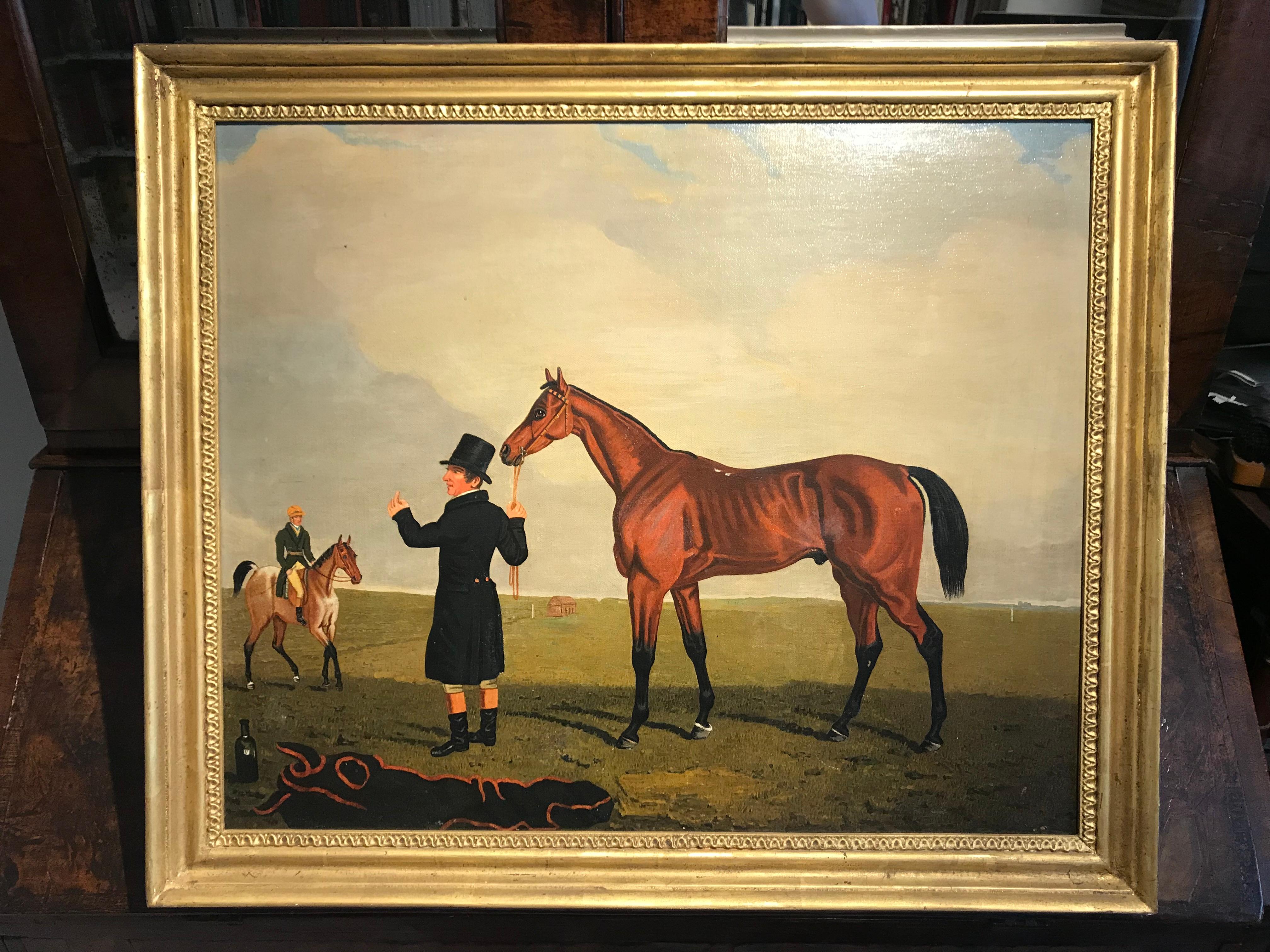 Das Rennenpferd „Archibald“ in einer Landschaft von Lambert Marshall 1