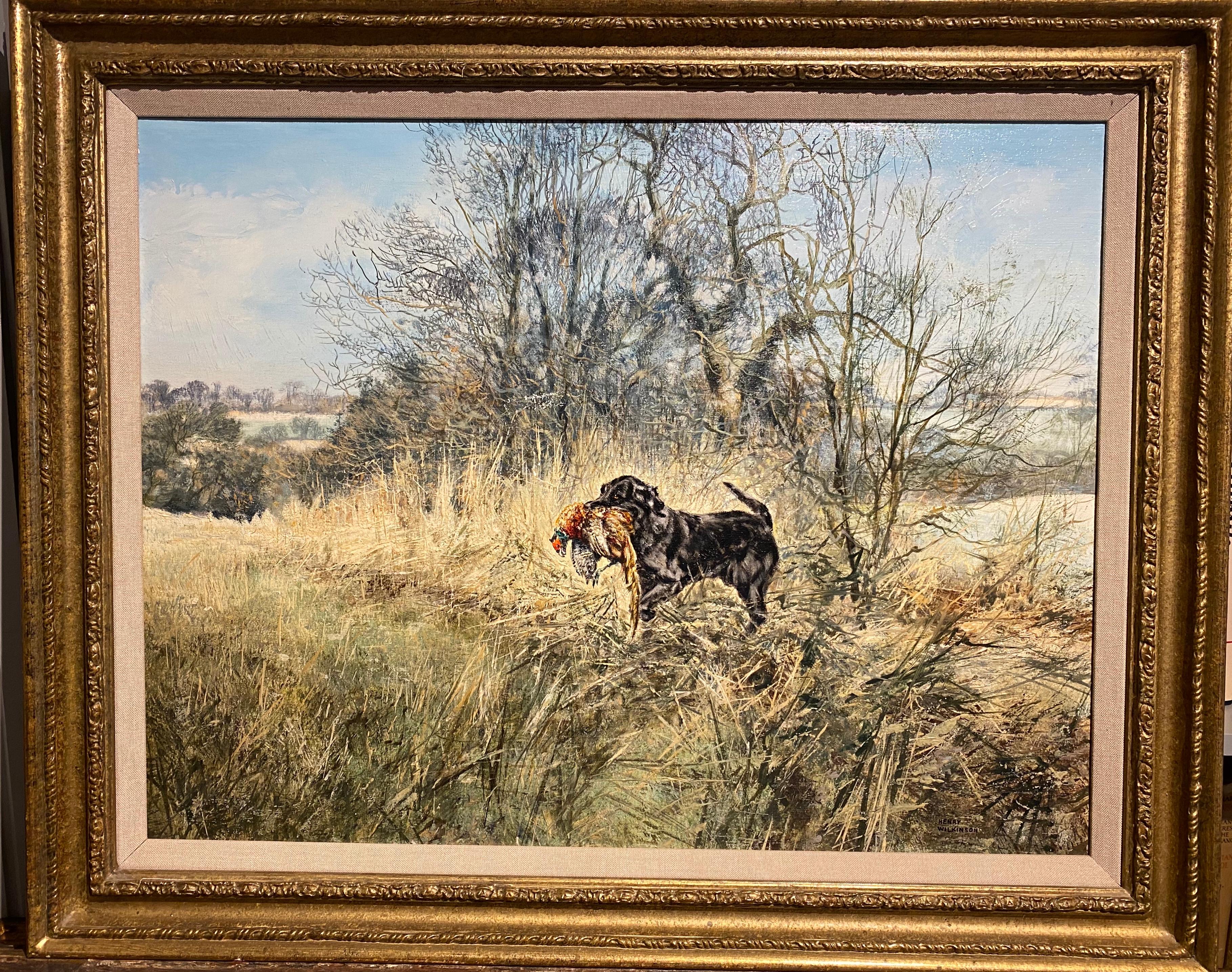 The Retrieve - A Labrador retriever in a landscape - Painting by Henry Wilkinson