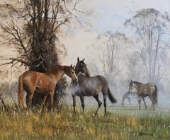 'A misty morning' - Horses in a landscape