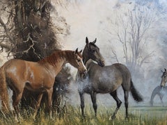 'A misty morning' - Horses in a landscape