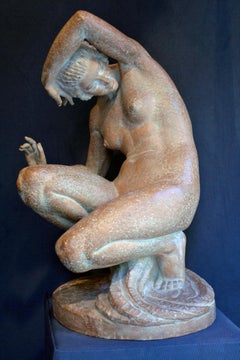 Sculpture Terracotta Female Nude From Marcel Bouraine (1886-1948)