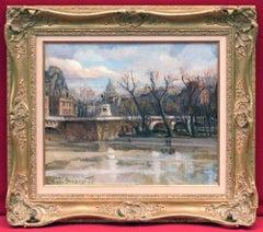 Paris Banks and Le Pont Neuf Over The Seine