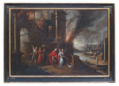 Antique The Flight of Sodom and Gomorrah - Entourage of Monsu-Desiderio