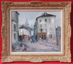 Vintage Paris Montmartre Street, Postimpressionist painting