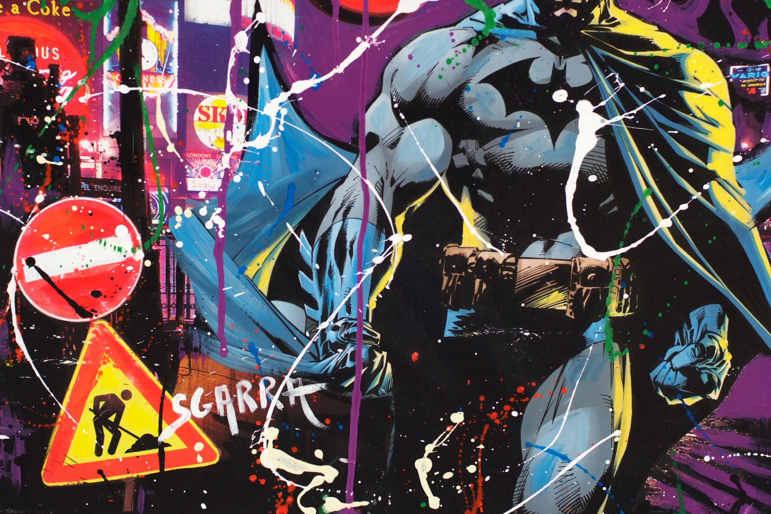Héroes del cómic en la pintura de Londres - Painting de SGARRA Robert