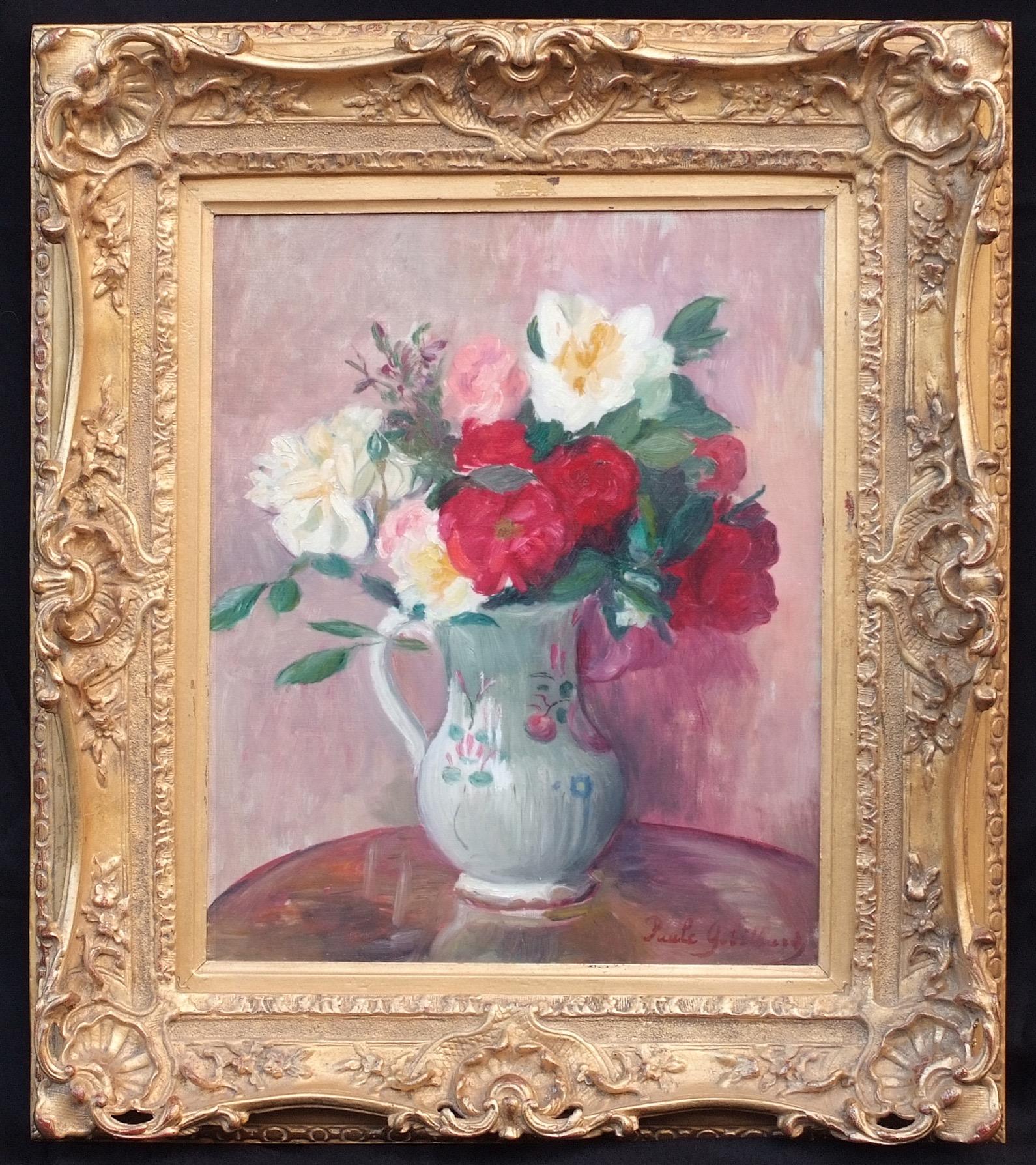 Still-Life Painting GOBILLARD Paule   - Bunch of Flowers, peinture post-impressionniste datant d'environ 1930
