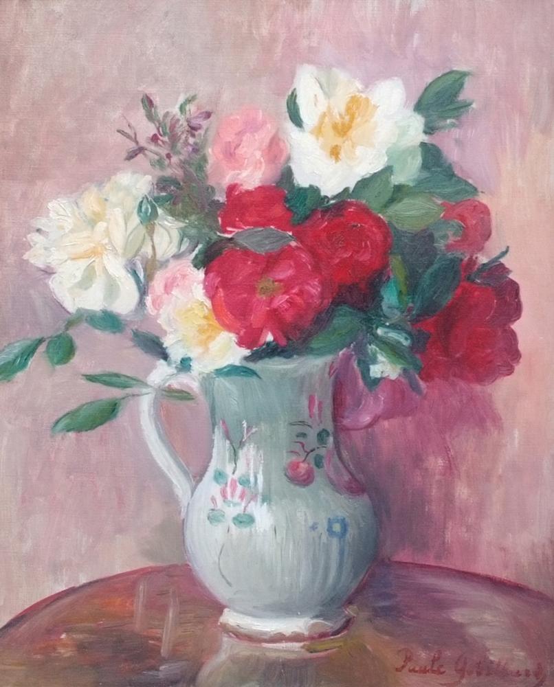 Blumenbündel, Postimpressionistisches Gemälde, um 1930 (Post-Impressionismus), Painting, von GOBILLARD Paule  