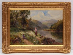 Lively Landscape by the River, Post impressionist Painting