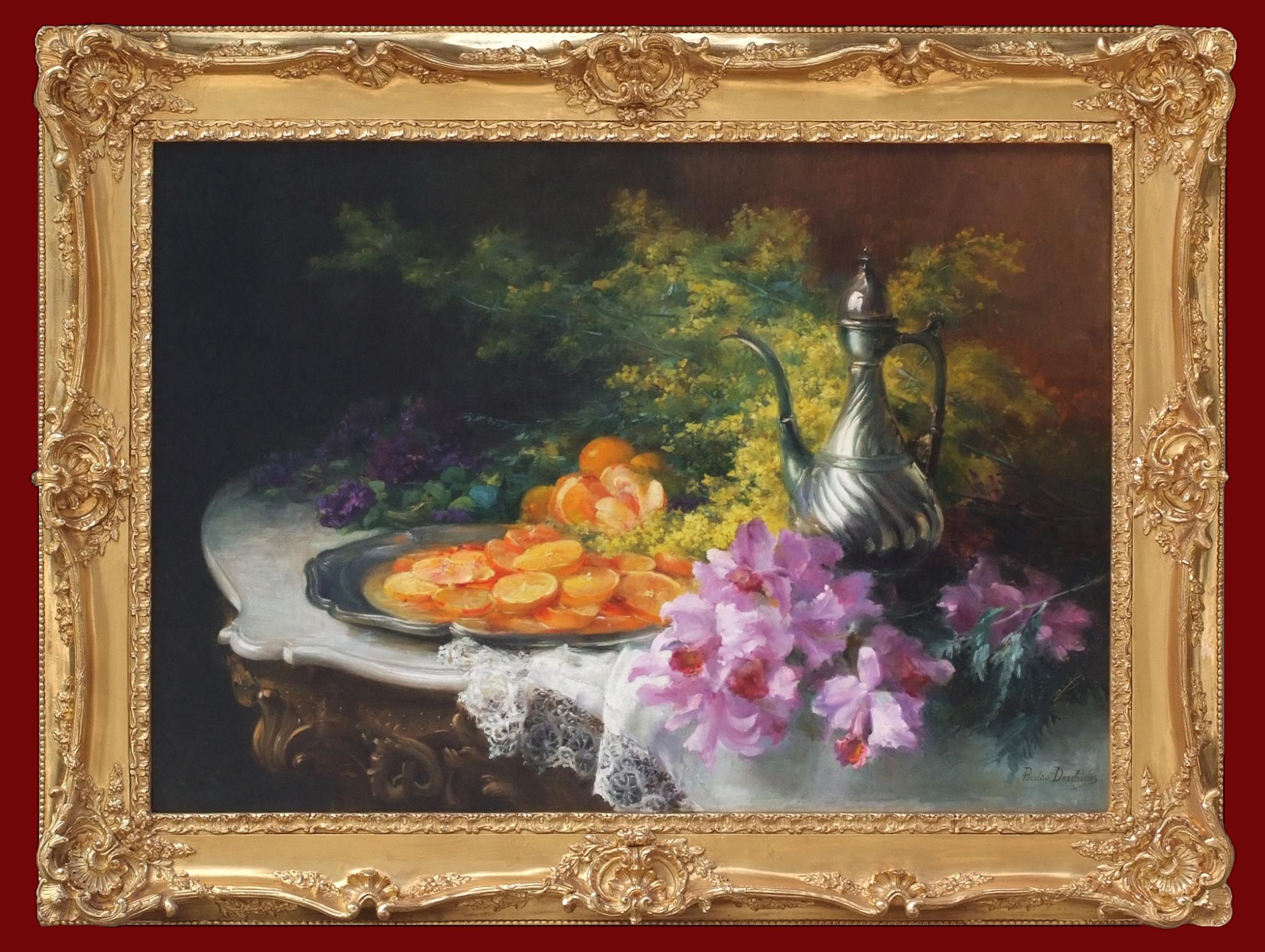 Table Settings With Orchids, Painting 19th Century