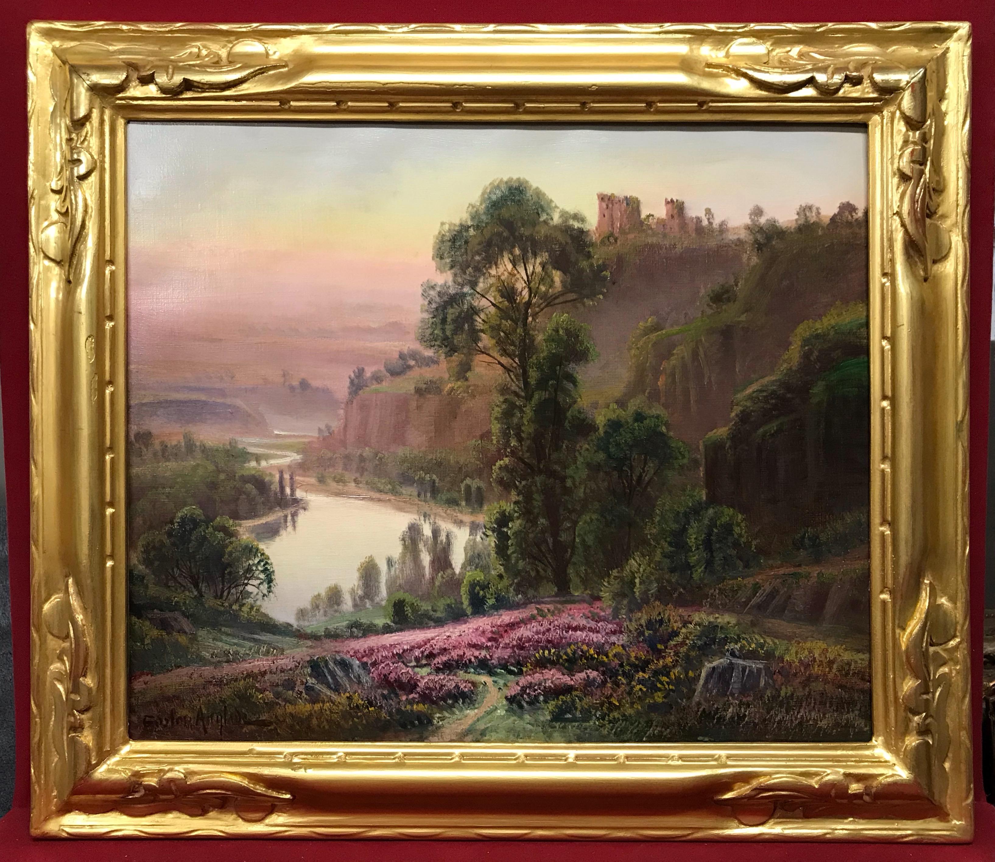 Gaston ANGLADE Landscape Painting - Landcape View from La Creuse in France - painting 19th Century