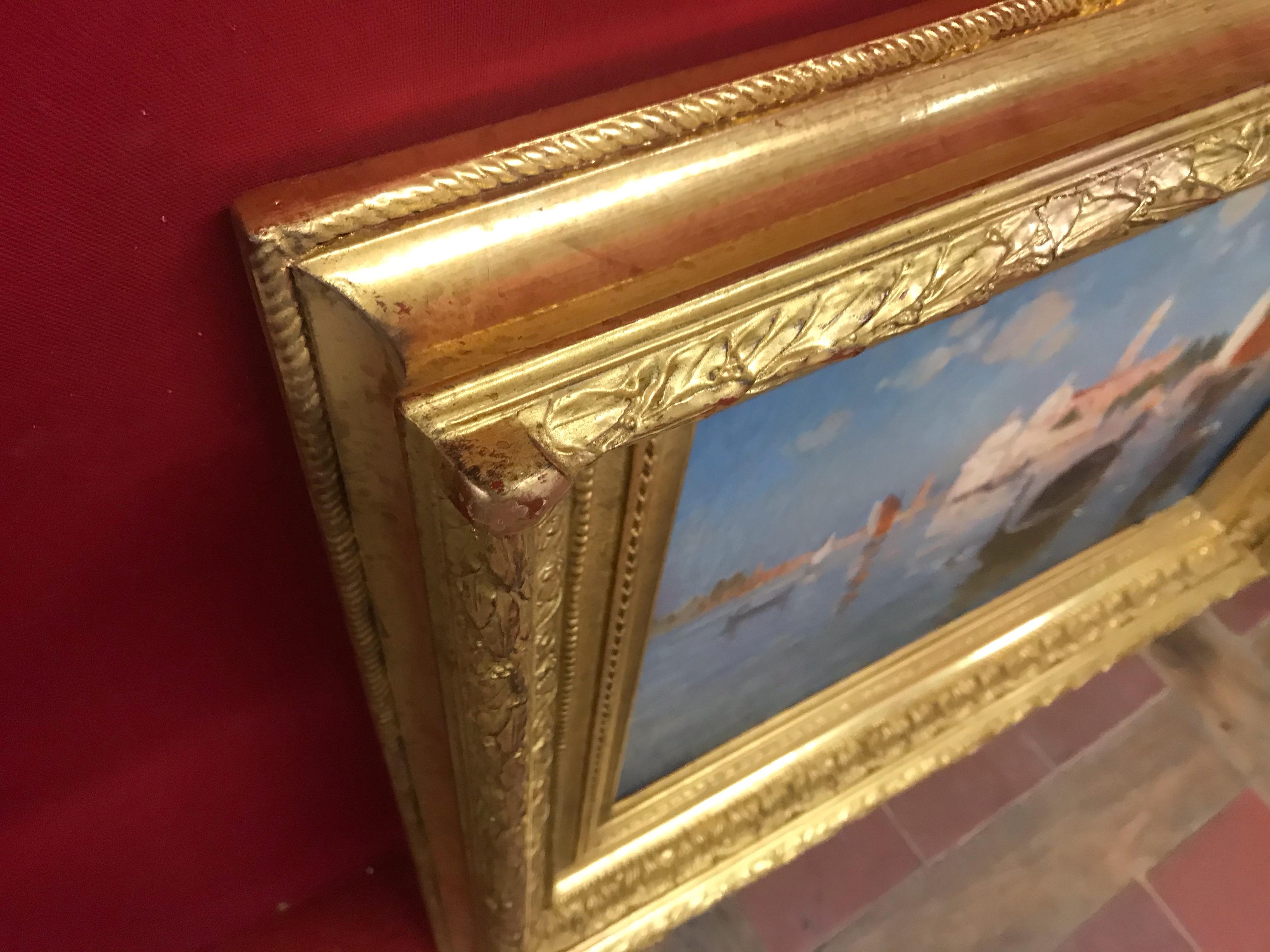 Laguna de Venise avec gondole - Painting de ADAM LAURENS Suzanne Adrienne, aka Nanny  